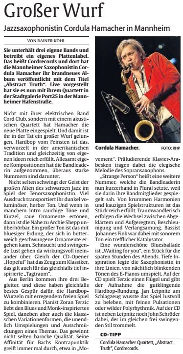 Kritik Cordula hamacher Quartett 20.09.17 RP.jpg